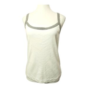 Vintage Northern Spirit White Ribbed Tank Top L Classic Minimalist